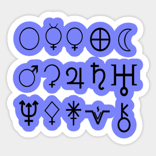 Space Symbols Sticker